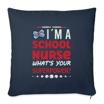 Infirmière scolaire Clinique de soins infirmiers Matériel médical - Housse de coussin décorative 45 x 45 cm - bleu marine - Devant