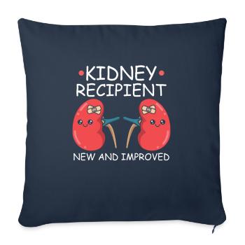 Transplantation rénale Maladie rénale du donneur - Housse de coussin décorative 45 x 45 cm - bleu marine - Devant