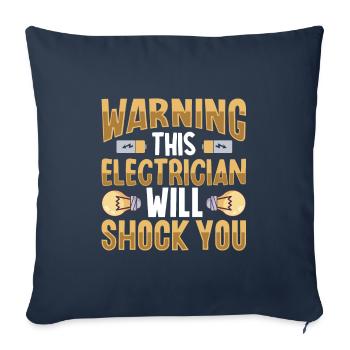 Électricien Ingénieur électricien monteur de lignes Électricien - Housse de coussin décorative 45 x 45 cm - bleu marine - Devant