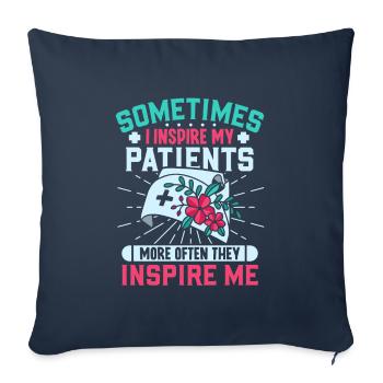 infirmière clinique de soins infirmiers ambulancier paramédical - Housse de coussin décorative 45 x 45 cm - bleu marine - Devant
