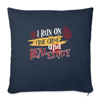 True Crime Murder Spy Crime Intérêt Idée cadeau - Housse de coussin décorative 45 x 45 cm - bleu marine - Devant