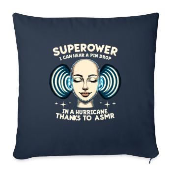 Asmr Chuchotement Asmr Enthousiaste Pleine conscience - Housse de coussin décorative 45 x 45 cm - bleu marine - Devant