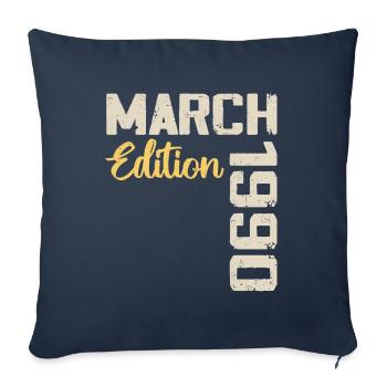 Mars 1990 Cadeau Anniversaire Mars 1990 - Housse de coussin décorative 45 x 45 cm - bleu marine - Devant