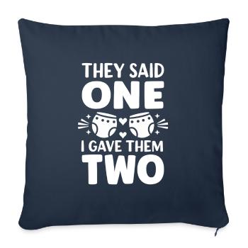 Jumelle Maman Vie Double Trouble Parents Pouvoir - Housse de coussin décorative 45 x 45 cm - bleu marine - Devant