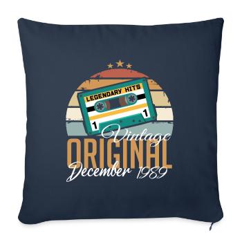 December 1989 - Legends were born in 1989 - Sofa pillowcase 17,3'' x 17,3'' (45 x 45 cm) - navy - Front
