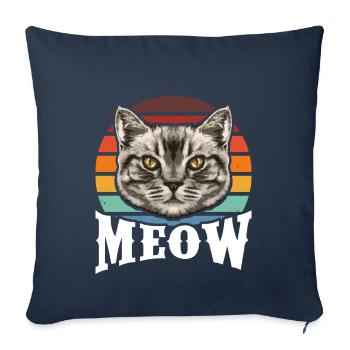 Miaou - Housse de coussin décorative 45 x 45 cm - bleu marine - Devant