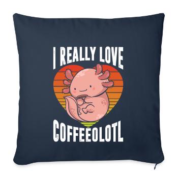 I really love coffeeolotl in retro - Sofa pillowcase 17,3'' x 17,3'' (45 x 45 cm) - navy - Front
