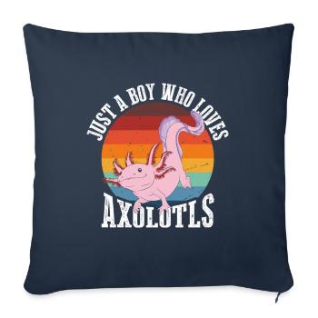 Just a boy who loves axolotls in retro - Sofa pillowcase 17,3'' x 17,3'' (45 x 45 cm) - navy - Front