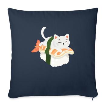 Drôles de sushi cats pour tous les amoureux des chats - Housse de coussin décorative 45 x 45 cm - bleu marine - Devant