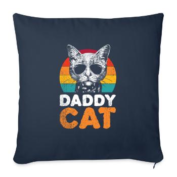 Drôle de cat daddy design pour tous les papas de chat - Housse de coussin décorative 45 x 45 cm - bleu marine - Devant