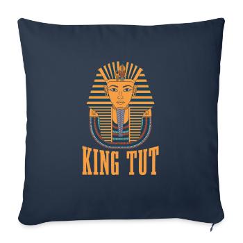 King Tut Design pour tous les Égyptiens - Housse de coussin décorative 45 x 45 cm - bleu marine - Devant