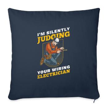 Je juge silencieusement votre - Housse de coussin décorative 45 x 45 cm - bleu marine - Devant
