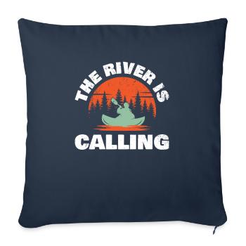 La rivière appelle des pagaies dans le gouvernail ouvert - Housse de coussin décorative 45 x 45 cm - bleu marine - Devant