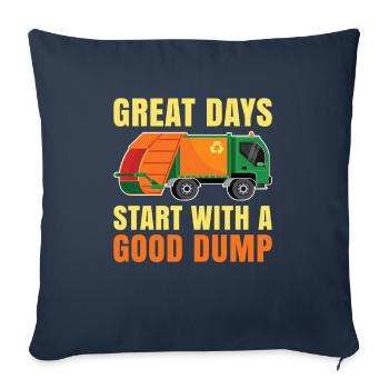 Les grands jours commencent par une bonne décharge pour - Housse de coussin décorative 45 x 45 cm - bleu marine - Devant