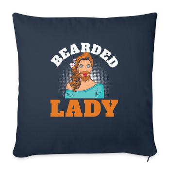 Funny Vintage Bearded Lady - Sofa pillowcase 17,3'' x 17,3'' (45 x 45 cm) - navy - Front