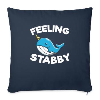 Se sentir poignardé pour tous les amoureux et les partisans des baleines - Housse de coussin décorative 45 x 45 cm - bleu marine - Devant