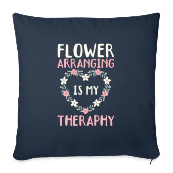 Binding flowers Is My Therapy - Sofa pillowcase 17,3'' x 17,3'' (45 x 45 cm) - navy - Front