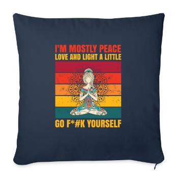 Je suis surtout La Paix Amour Et Lumière Un Peu Go F... k - Housse de coussin décorative 45 x 45 cm - bleu marine - Devant