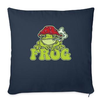 Mushroom hunting frog design for frog lovers - Sofa pillowcase 17,3'' x 17,3'' (45 x 45 cm) - navy - Front