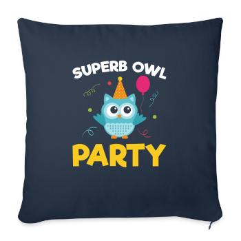 Great owl party for all owl fans - Sofa pillowcase 17,3'' x 17,3'' (45 x 45 cm) - navy - Front