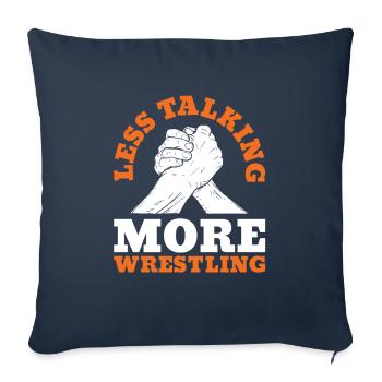 Moins de discussions, plus de lutte pour les fans de bras de fer - Housse de coussin décorative 45 x 45 cm - bleu marine - Devant