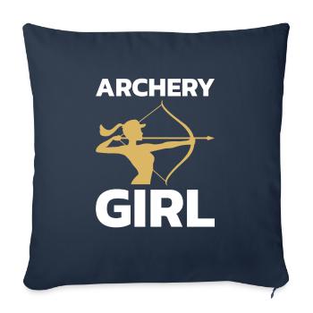 Archery Girl pour tous les fans d’Achery - Housse de coussin décorative 45 x 45 cm - bleu marine - Devant