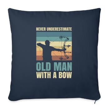 Never underestimate the old man with the - Sofa pillowcase 17,3'' x 17,3'' (45 x 45 cm) - navy - Front