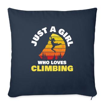 Juste une fille qui aime l’escalade pour un fan d’escalade - Housse de coussin décorative 45 x 45 cm - bleu marine - Devant