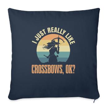 J’aime beaucoup les arbalètes, d’accord? Pour - Housse de coussin décorative 45 x 45 cm - bleu marine - Devant