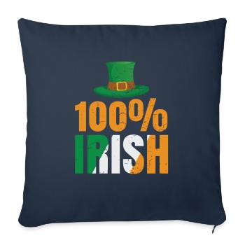 One hundred percent Irish for St. Patrick's Day fans - Sofa pillowcase 17,3'' x 17,3'' (45 x 45 cm) - navy - Front