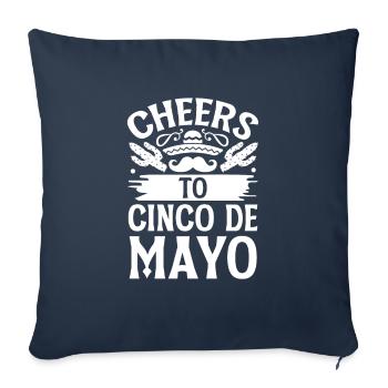 Bravo au Cinco de Mayo pour les Mexicains - Housse de coussin décorative 45 x 45 cm - bleu marine - Devant