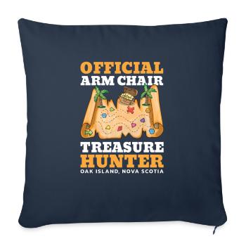 Fauteuil officiel chasseur de trésors - Housse de coussin décorative 45 x 45 cm - bleu marine - Devant