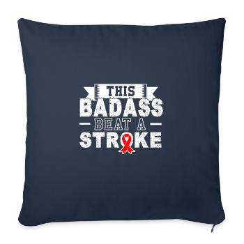 Ce babass a un coup pour tout le monde - Housse de coussin décorative 45 x 45 cm - bleu marine - Devant