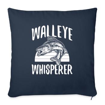 Walleye Whisperer pour tous les amateurs de pêche - Housse de coussin décorative 45 x 45 cm - bleu marine - Devant