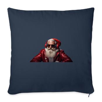 Dessins de Noël amusants avec le Père Noël - Housse de coussin décorative 45 x 45 cm - bleu marine - Devant