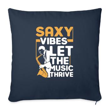 Saxy Vibes Laissez la musique s’épanouir - Housse de coussin décorative 45 x 45 cm - bleu marine - Devant