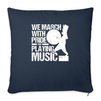Nous marchons avec fierté et jouons de la musique - Housse de coussin décorative 45 x 45 cm - bleu marine - Devant