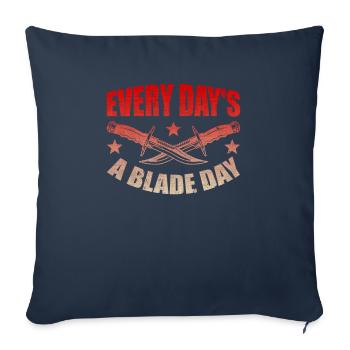 Chaque jour est un jour de lame - Housse de coussin décorative 45 x 45 cm - bleu marine - Devant