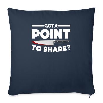 J’ai un point à partager - Housse de coussin décorative 45 x 45 cm - bleu marine - Devant