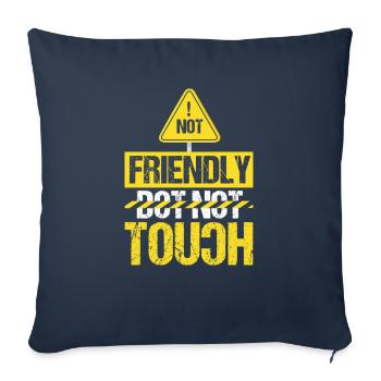 Not friendly, don't touch - Sofa pillowcase 17,3'' x 17,3'' (45 x 45 cm) - navy - Front