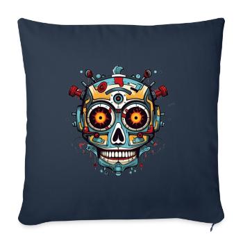 Mexikanischer Schädel von Roboter - Sofakissenbezug 45 x 45 cm - Navy - Vorne