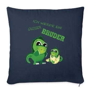 Geschenkidee zur Geburt großer Bruder - Sofakissenbezug 45 x 45 cm - Navy - Vorne