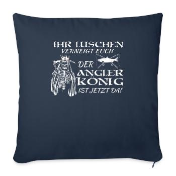 Angler Geschenkidee Hobby Angeln - Sofakissenbezug 45 x 45 cm - Navy - Vorne
