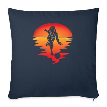 Accessoires de bowling avec motif bowling - Housse de coussin décorative 45 x 45 cm - bleu marine - Devant