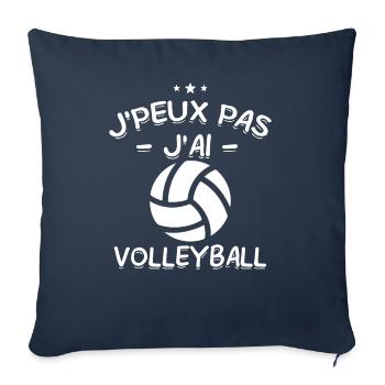 J'Peux Pas ! J'Ai Volleyball 🏐 - Housse de coussin décorative 45 x 45 cm - bleu marine - Devant