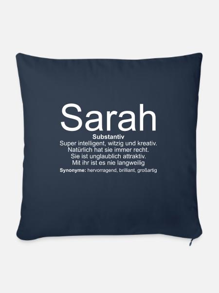 Namensdefinition Sarah - Sofakissenbezug 45 x 45 cm - Navy