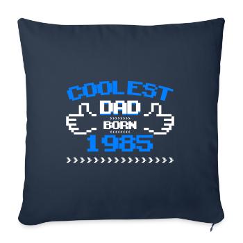 1985 Born Cool Papa Cadeau de fête des pères - Housse de coussin décorative 45 x 45 cm - bleu marine - Devant