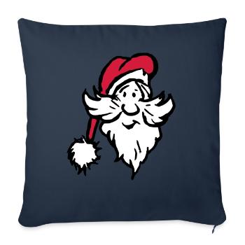 Icône de l’homme de Noël - Housse de coussin décorative 45 x 45 cm - bleu marine - Devant