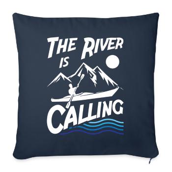La rivière appelle - Housse de coussin décorative 45 x 45 cm - bleu marine - Devant