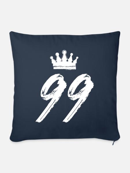 99 Zahl Krone - Sofakissenbezug 45 x 45 cm - Navy